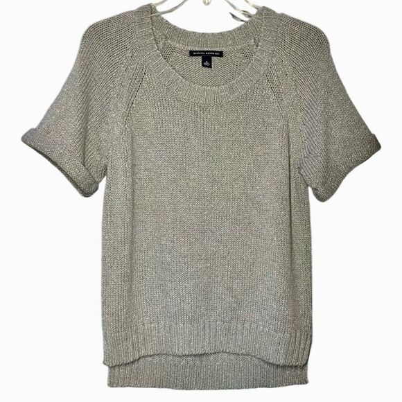 Banana Republic Merino Wool Blend Metallic Sweater in Grey/Gold Women’s S - Picture 1 of 9